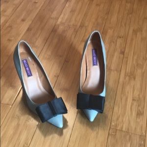Gray Bow Front Heels
